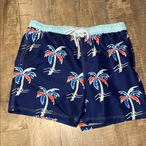 5/$15 Navy Palm Tree Swim Shorts